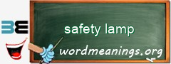 WordMeaning blackboard for safety lamp